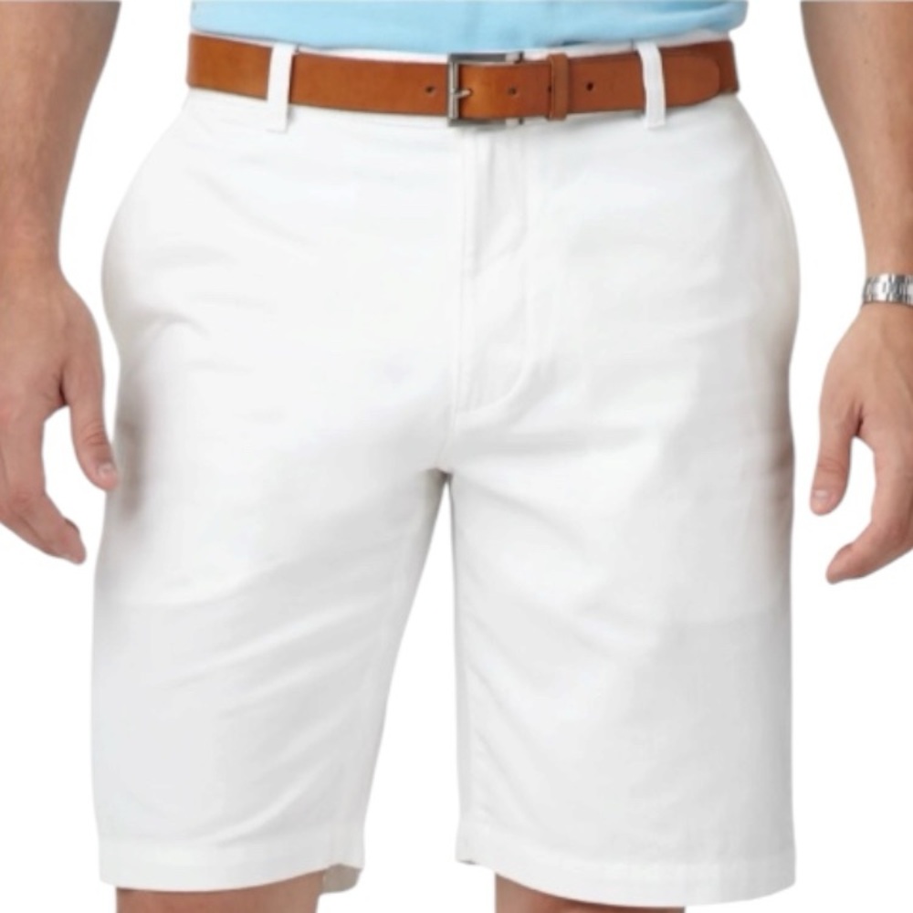 Dockers White Flat-Front Men's Shorts Classic Size 42 Cotton Golf Casual Resort